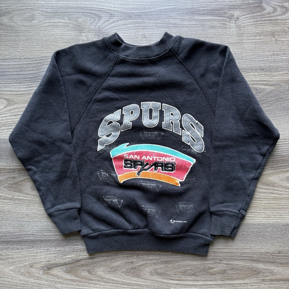 Vintage San Antonio Spurs NBA Crewneck Sweatshirt Youth M 8 Boys Kids 90s USA